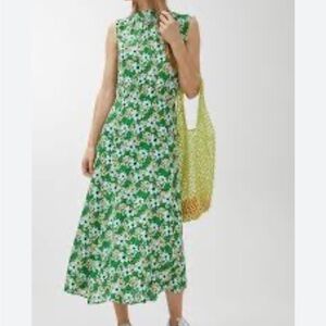 Arket Green Floral Midi Dress